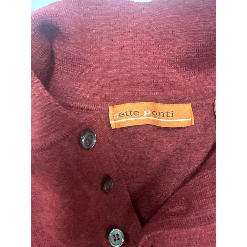 Sette Ponti Men's Small Red Made in Italy 100% Merino‎ Wool Sweater